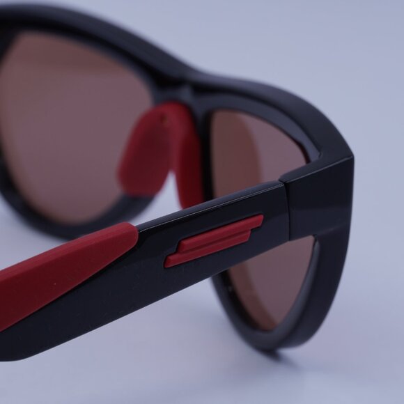 Bottega Veneta BV1234S 004 Sunglasses Shiny Black/Red Shield Frame, Red Lenses - Picture 5 of 10